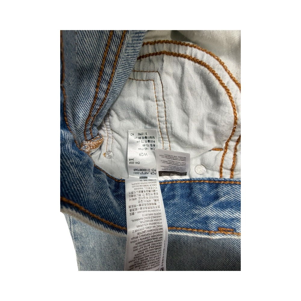 Levi's Maxi Skirt Womens 29 Light Acid Wash Denim Raw Hem Cotton Western - Picture 13 of 13
